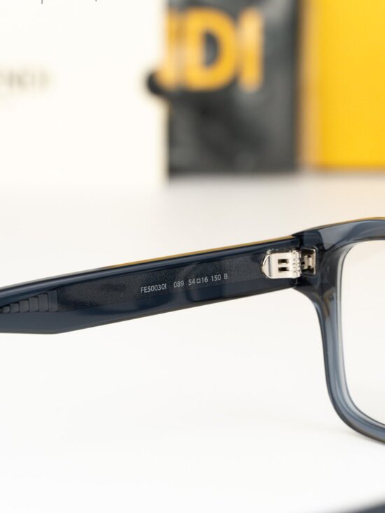 Fendi Women Eyeglasses Rectangular Dark Blue Demo FE50030I 089 NEW AUTHENTIC main image 5